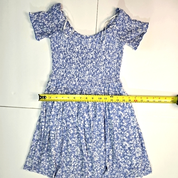 Lulu's Casual Blue Smocked Off-Shoulder Sundress -Size XS -100% Rayon - Picture 4 of 6